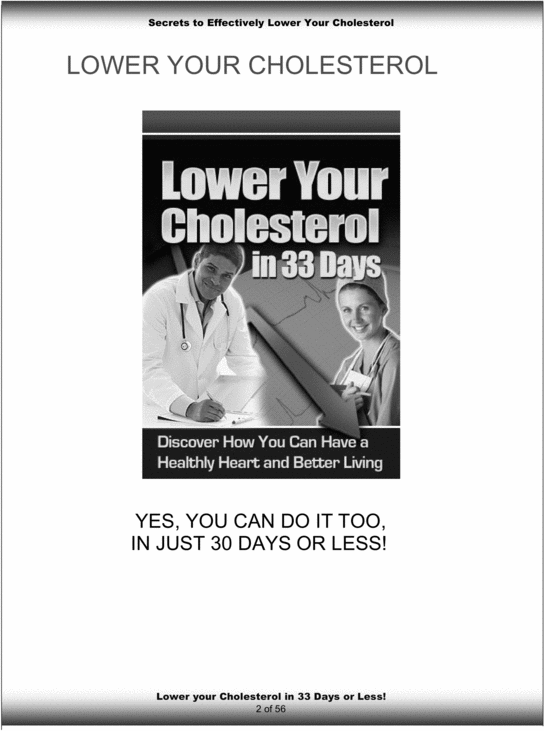 Product picture How 33 Days Can Lower Your Cholestrol In 